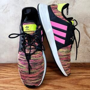 Adidas Ortholite Sneakers Pink Black Neon Yellow Mesh Kids Shoes Size 5